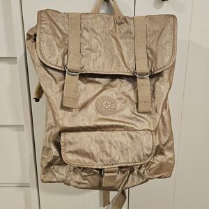 Kipling metallic backpack with laptop pocket